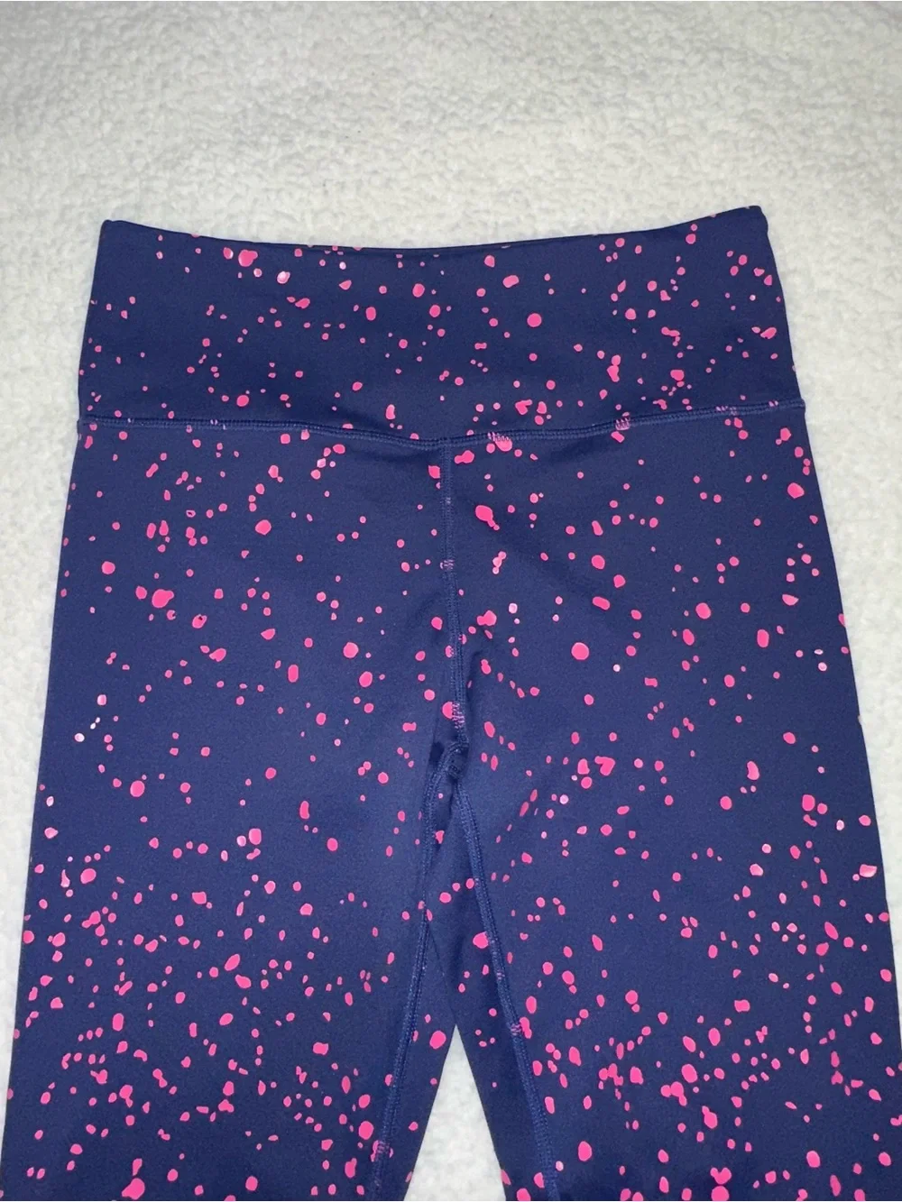 ZYIA Active Navy Blue Leggings with Pink Dots (Size 6-8) - Picture 8 of 8